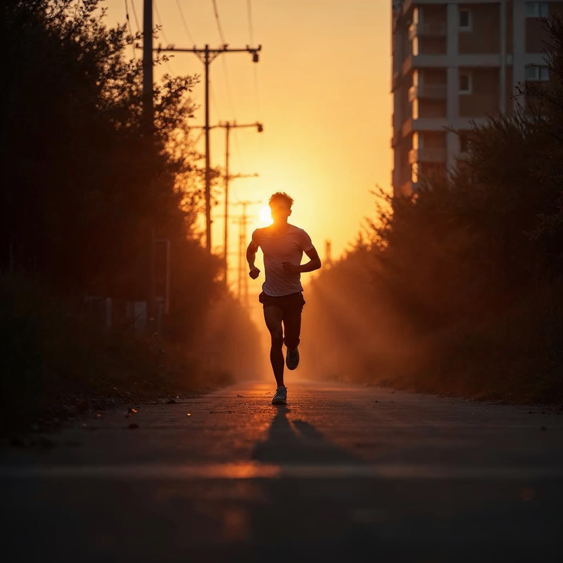 Runner at sunrise